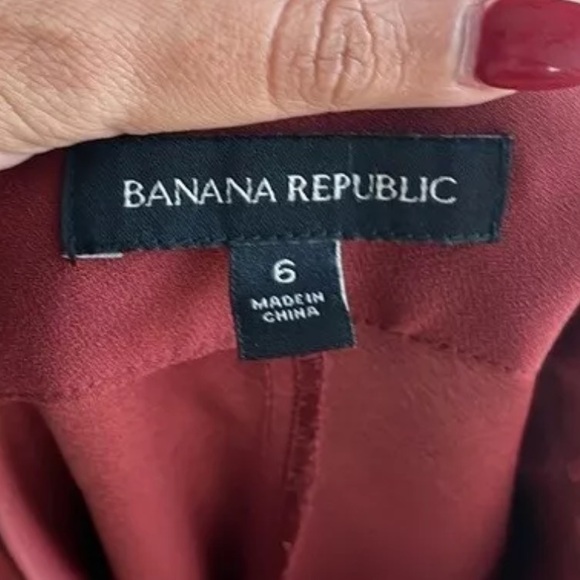 🍷 Banana Republic jumpsuit 6 EUC maroon burgundy pantsuit sleeveless spice LN - Picture 8 of 8